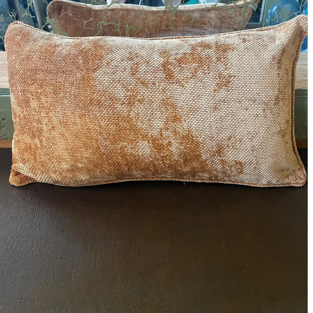 Callisto Home Designer Velvet Lumbar Throw Pillow‎ Neutral Modern Luxury Decor